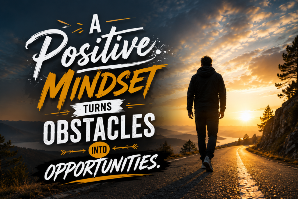 A positive mindset turns obstacles into opportunities.